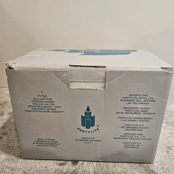 NIB Partylite Tea Votive Sea Drifters Bisque Candle Holders Set of 3 - Picture 14 of 14